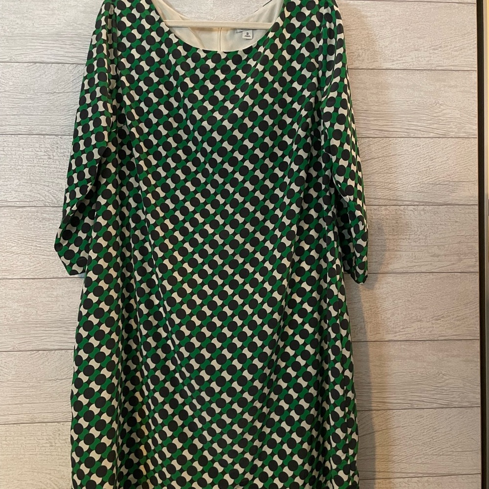 Geometric Green and Black shift Dress